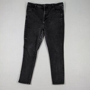 American Eagle Jeans Womens 20 Black Super Stretch Skinny High Rise Denim Pants